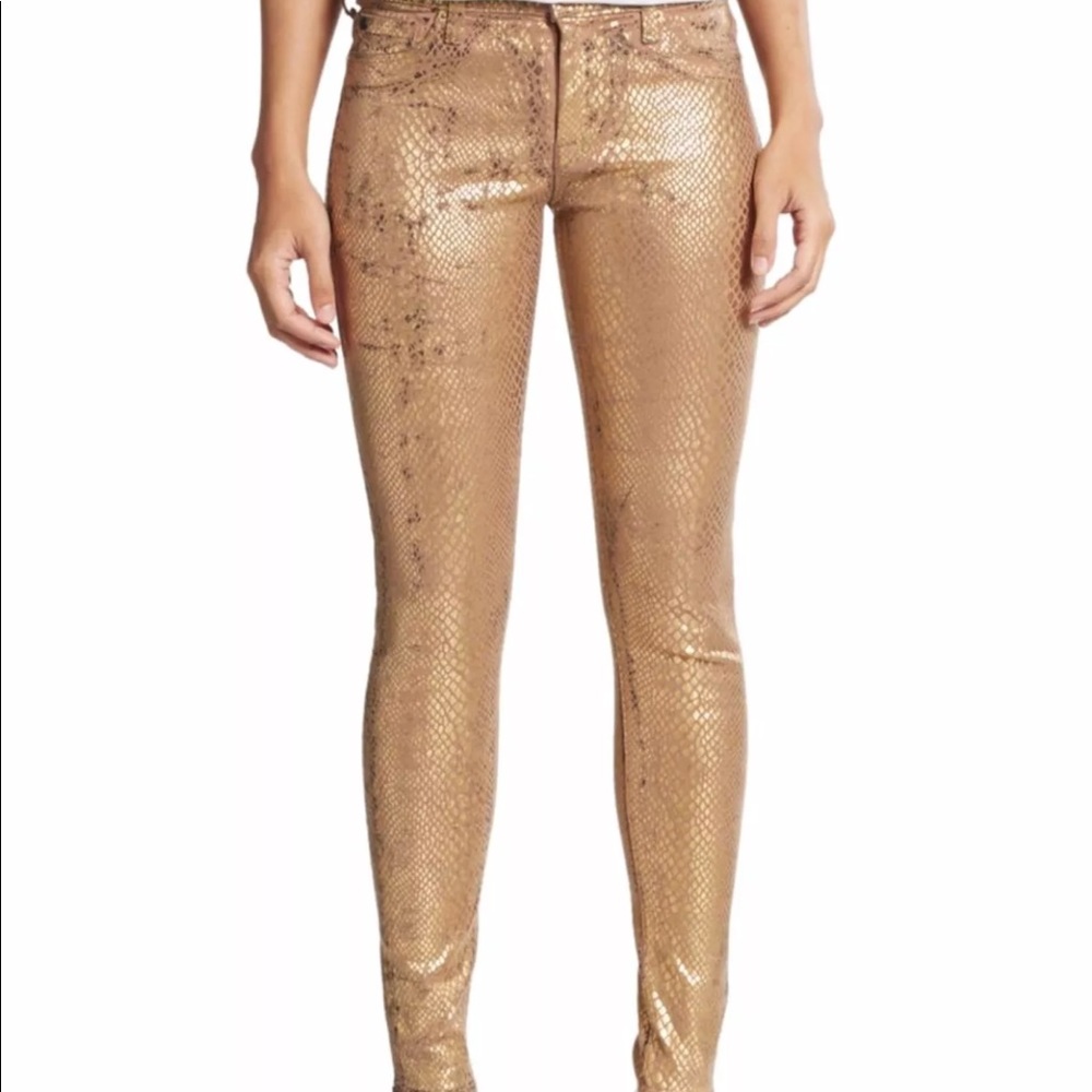 ‼️$239 Hudson Jeans Gold Metallic Skinny Jeans 26